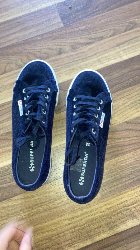 Superga Plateau dunkelblau Samt 38 Vinted