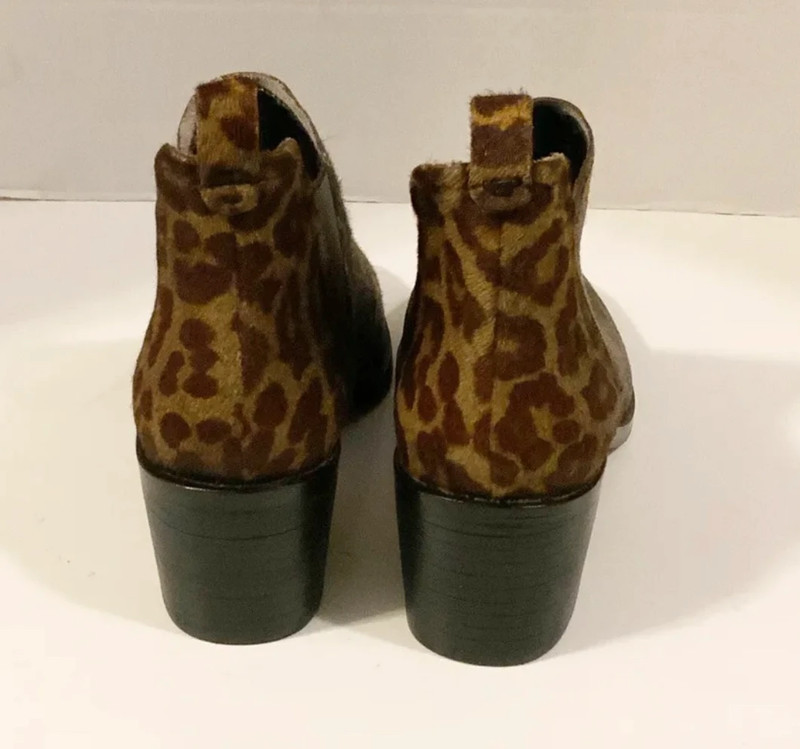 1. State Booties Womens Leopard Print Real Cow Hair Fur Size 6.5 4