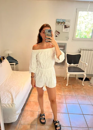 Combi short Zara (blanche), M, marque: Zara, état: Très bon état, taille: M / 38 / 10, 8,00 €, 9,10 € Protection acheteurs incluse