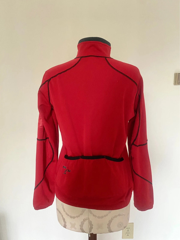 Vintage Y2K red & black zip up high neck sporty jacket 3