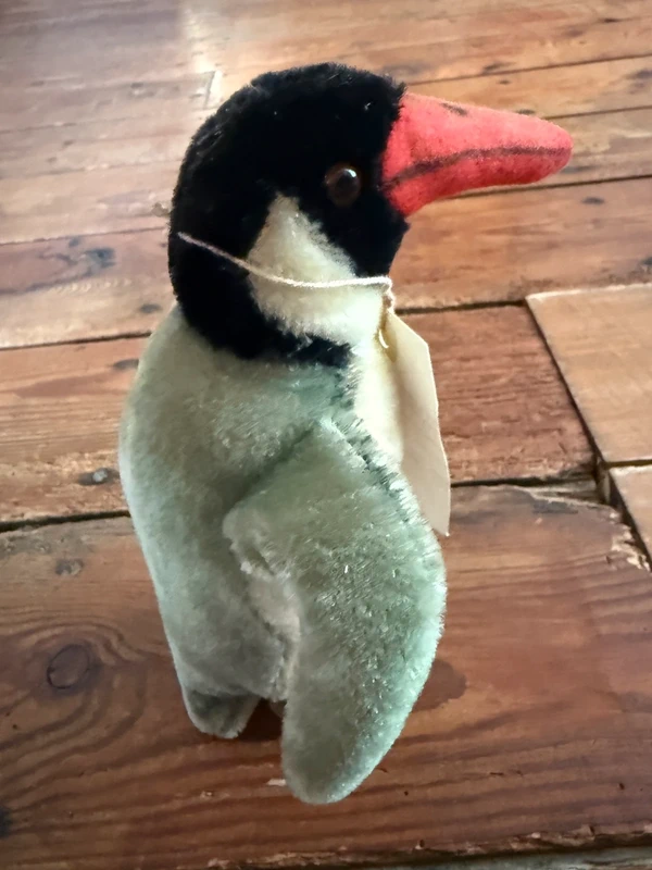 Peluche très ancienne rigide debout 22cm Steiff Manchot Peggy Penguin Pingouin Antarctique Papou - photo numéro 4