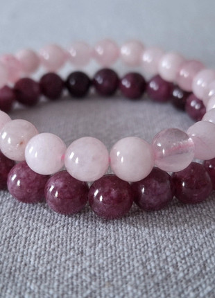 Bracelet pierres véritables (Quartz et Grenat), marque: L'arbre des chakras, état: Neuf sans étiquette, 35,00 €, 37,45 € Protection acheteurs incluse