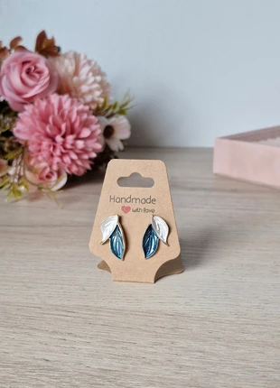Boucles d’oreilles feuilles en acier inoxydable bleues & blanches, marque: Tendance, état: Neuf sans étiquette, 5,00 €, 5,95 € Protection acheteurs incluse