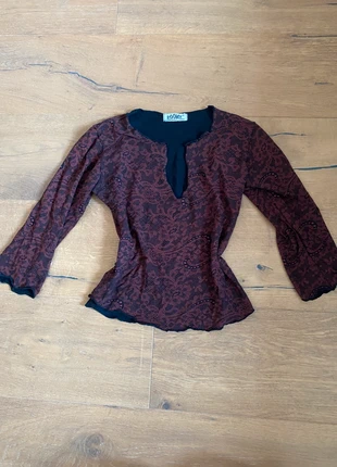 Haut bordeaux vintage y2k manche 3/4, marque: y2k, état: Neuf sans étiquette, taille: S / 36 / 8, 5,00 €, 5,95 € Protection acheteurs incluse