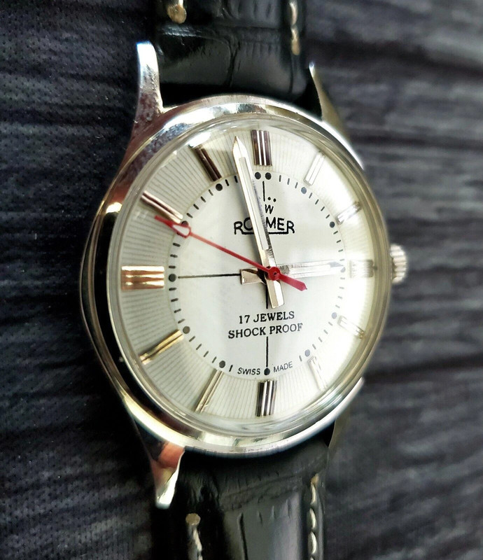 Rare Roamer Brevete Swiss Mens Manual Watch White Serviced 2