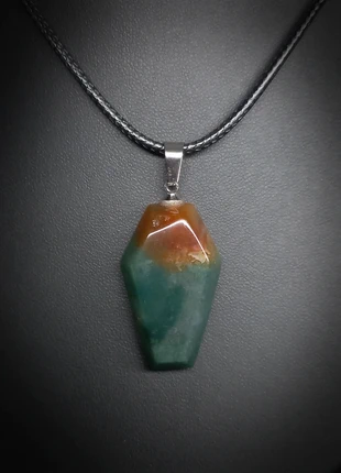 Collier Pendentif Cercueil – Agate Indienne, marke: vampire, zustand: Sehr gut, 8,50 €, 9,63 € beinhaltet Vinted-Käuferschutz Pro