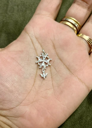Pendentif croix huguenote en argent massif, marca: Argent, estado: Muito bom, €32.95, €35.30 inclui Proteção do Comprador Pro
