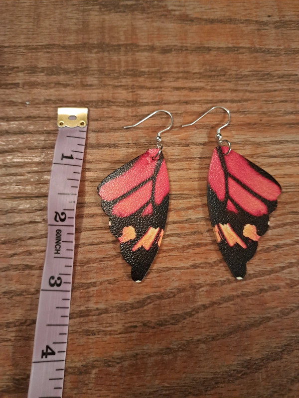 Black and orange butterfly earrings new in package 4