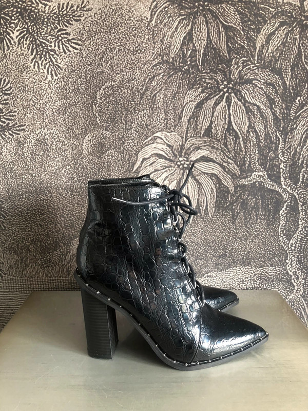 Missguided black croc heeled boots Vinted