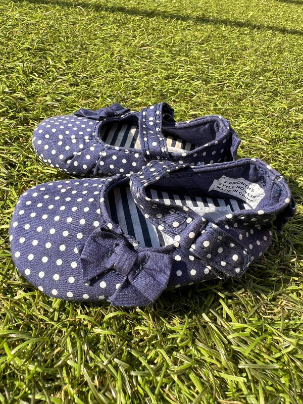 3 6 months Jasper Conran baby shoes navy with white polka dots Vinted