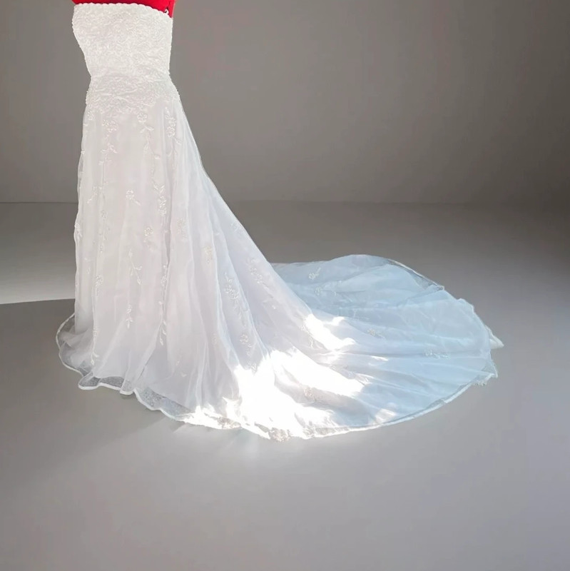 Lady Eleanor David s Bridal Gown White Strapless Chapel Wedding Dress Size 12 Vinted