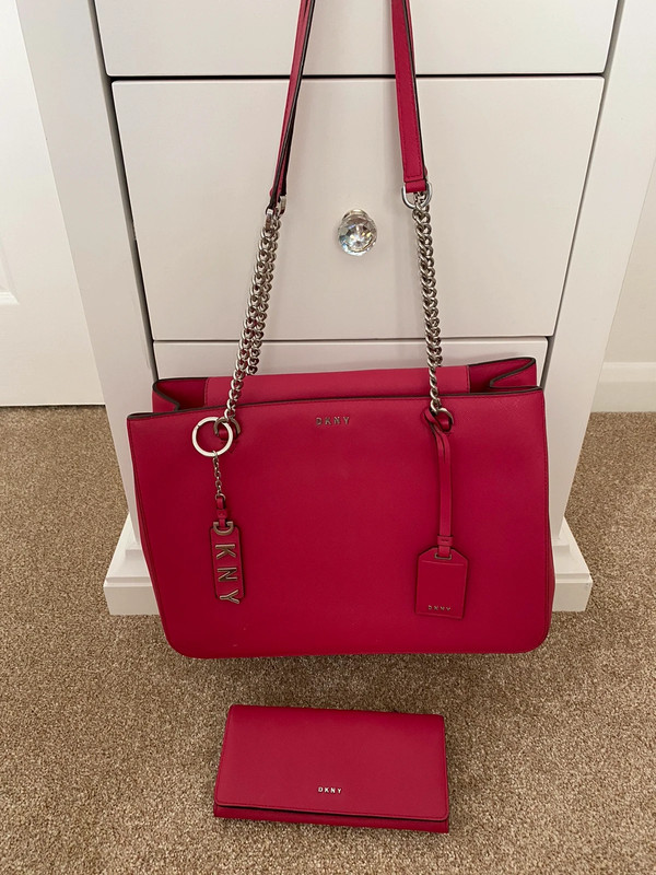 DKNY Pink Saffiano Leather Bryant Park Crossbody Bag Dkny