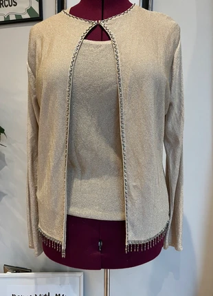 Vintage Gold Shimmer Twin Set – Size 16, brand: Vintage Dressing, condition: Very good, size: L / UK 16-18, £8.00, £9.10 includes Buyer Protection