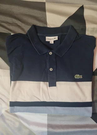 Polo bleu et blanc rayé - Lacoste, marque: Lacoste, état: Bon état, taille: L, 25,00 €, 26,95 € Protection acheteurs incluse