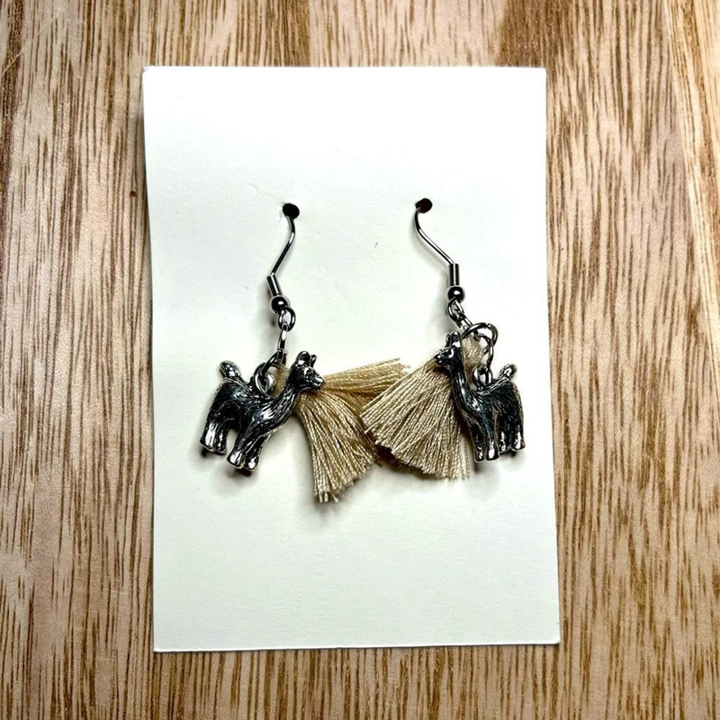 Llama Handmade Alloy Earrings