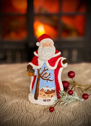 Hand-Painted Artisan Santa Figurine - Cold Cast Compound, état: Neuf sans étiquette, 45,00 €, 47,95 € Protection acheteurs incluse