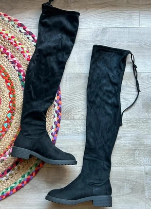 Superbes cuissardes noires à talons plats – New Look – Pointure 37, marque: New Look, état: Neuf sans étiquette, taille: 37, 34,00 €, 36,40 € Protection acheteurs incluse