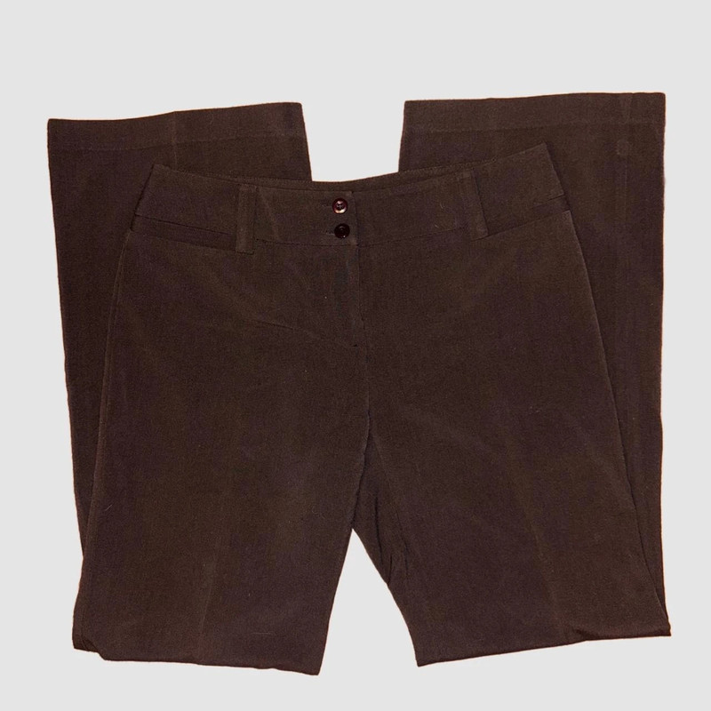 dressy 90s flare flowy brown trousers 5