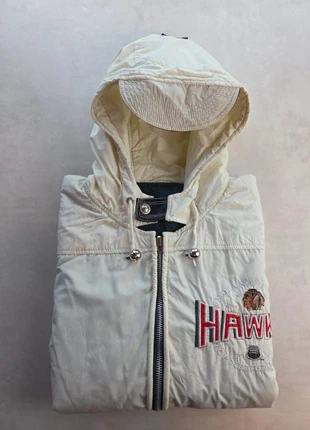 gilet sans manches vintage usa star hawks écru capuche streetwear 90s 🧵, marque: usa star, état: Très bon état, taille: L, 35,00 €, 37,45 € Protection acheteurs incluse