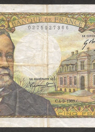 5 Francs Pasteur 4-9-1969 K.111, zustand: Gut, 9,00 €, 10,15 € inklusive Vinted-Käuferschutz