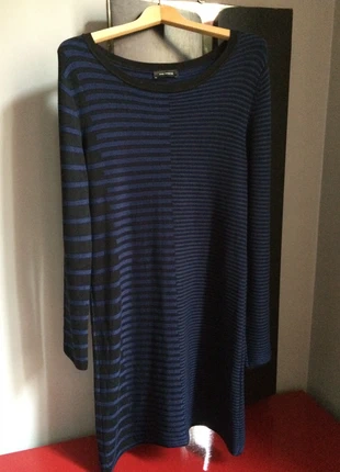 Robe pull rayée noir/bleu Cop Copine T.L, merk: Cop Copine, staat: Heel goed, maat: L / 40 / 12, € 22,00, € 23,80 inclusief Kopersbescherming