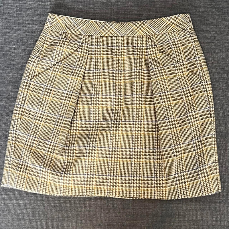 Vintage Jcrew  Yellow Plaid High Waist 1