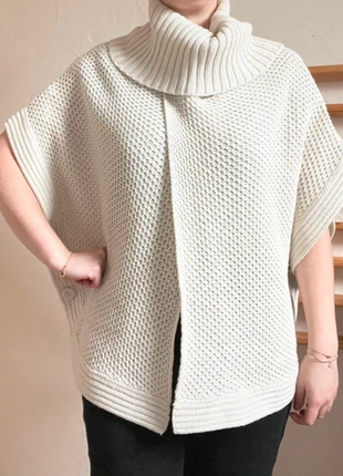 Magnifique cape / poncho en maille blanc cassé à gros col roulé Pimkie T36, merk: Pimkie, staat: Heel goed, maat: S / 36 / 8, € 16,50, € 18,03 inclusief Kopersbescherming