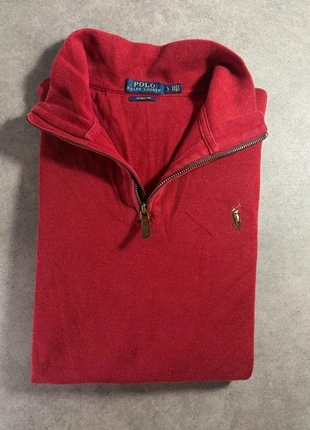 Pull camionneur 1/4 zip Ralph Lauren rouge L col montant logo brodé sweater vintage homme casual, marke: Ralph Lauren, zustand: Sehr gut, größe: L, 40,50 €, 43,23 € inklusive Vinted-Käuferschutz