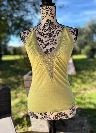 Débardeur avec strass taille 36, brand: SHAI LEE, condition: Very good, size: XXXS / 30 / 2, €3.50, €4.38 includes Buyer Protection