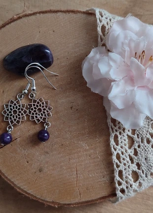 Boucles d'oreilles "Chakra couronne" argenté , brand: Fait Main, condition: New without tags, €5.00, €5.95 includes Buyer Protection