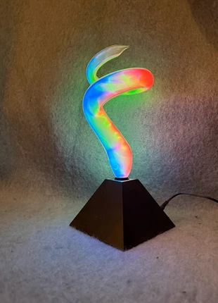 Vintage plasma lamp in Lumisource-stijl – multicolor twisted swirl design, marque: Lumisource, état: Très bon état, 75,00 €, 79,45 € Protection acheteurs (Pro) incluse
