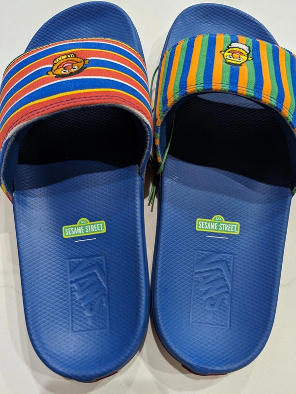 Vans x Sesame Street La Costa Slides Bert and Ernie Men's 8 Women's 9.5 Rare 5