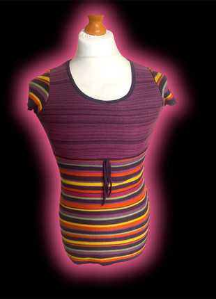 70s style multicolour stripe dress the ties in the front, marke: Vintage Dressing, zustand: Sehr gut, größe: S / 36 / 8, 5,00 €, 5,95 € inklusive Vinted-Käuferschutz