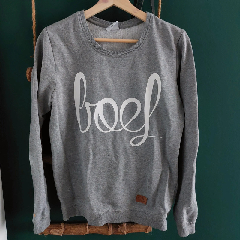 Verslaving Scharnier Laboratorium Grijze sweater met de tekst BOEF - Vinted