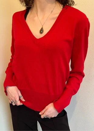 Mooie rode V-hals trui met kasjmier van Hema, marque: Hema, état: Très bon état, taille: M / 38 / 10, 9,00 €, 10,15 € Protection acheteurs incluse