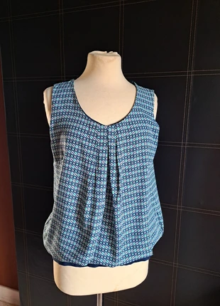 Débardeur/T-shirt sans manches BEL & BO - imprimé géométrique - 38, merk: Bel&Bo, staat: Heel goed, maat: M / 38 / 10, € 6,00, € 7,00 inclusief Kopersbescherming