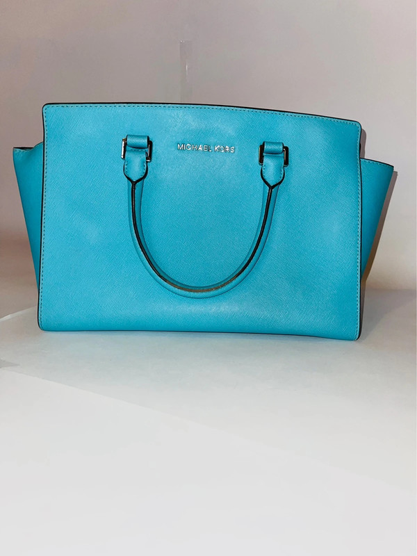 Michael Kors Selma Saffiano Leather Medium Tote Bag Turquoise