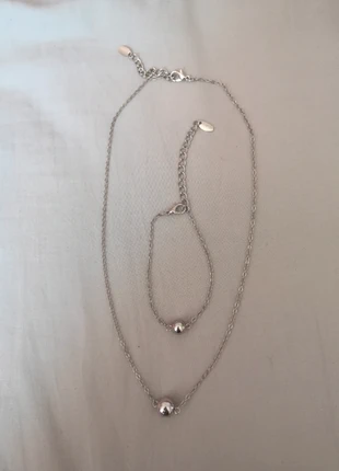 Bracelet et collier argentés assortis boule, brand: LBVYR, condition: New without tags, €3.00, €3.85 includes Buyer Protection