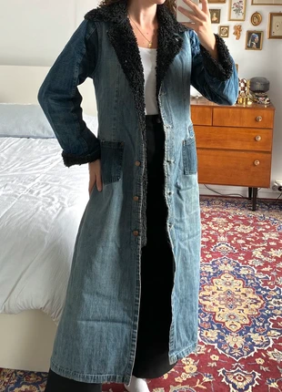 manteau long vintage en denim style Y2K années 2000, brand: Vintage Dressing, condition: Very good, size: S / 36 / 8, €55.00, €58.45 includes Buyer Protection Pro