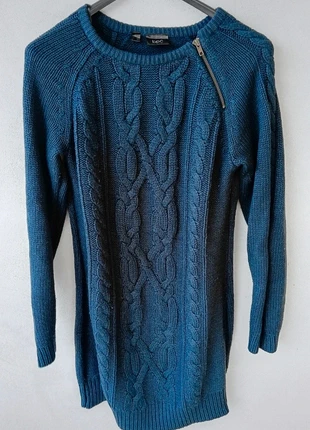 Maglione lungo, maglia lunga abito, donna, Bonprix, blu, tg M, marque: Bonprix, état: Très bon état, taille: M / 38 / 10, 6,00 €, 7,00 € Protection acheteurs incluse