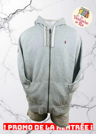 🧥 Sweat full zip à capuche Ralph Lauren gris clair logo rouge brodé taille XXL (2XL), marque: Ralph Lauren, état: Très bon état, taille: XXL, 60,00 €, 63,70 € Protection acheteurs (Pro) incluse