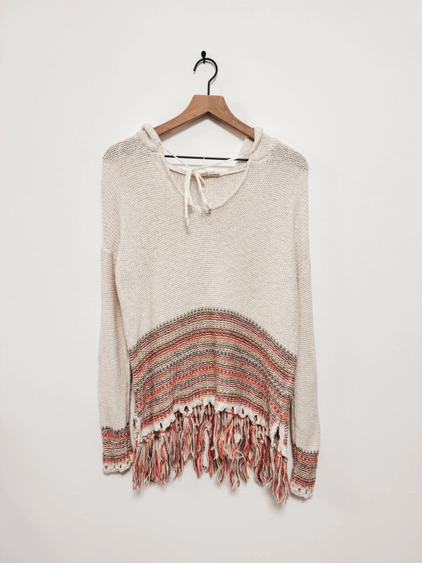 Lovestitch Boho knit fringe hoodie 1