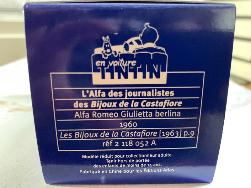 En voiture Tintin-L'Alfa des journalistes-n°52-editions Atlas-en boîte