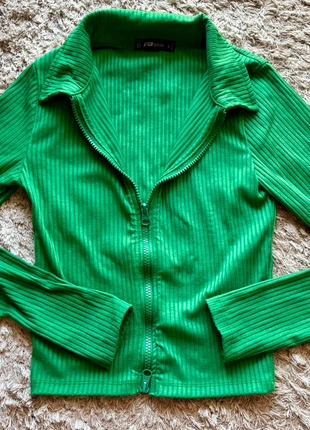 💚 Gilet zippé vert en maille côtelée – FB Sister – Taille S, brand: FB Sister, condition: Very good, size: S / 36 / 8, €4.00, €4.90 includes Buyer Protection