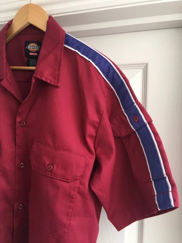 Supreme Dickies Striped Work Shirt Size M | Vinted