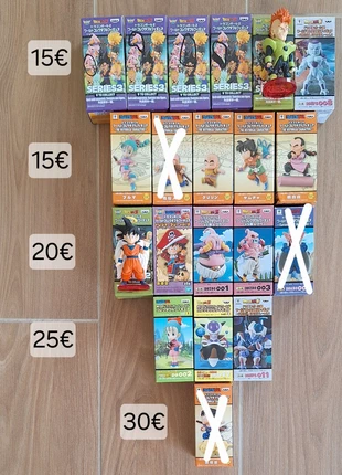 Lot 17 figurines Wcf Dwc Dragon Ball adverge - Banpresto Bandai Super Z GT Kai Heroes, brand: Banpresto, condition: Good, size: One size, €305.00, €320.95 includes Buyer Protection