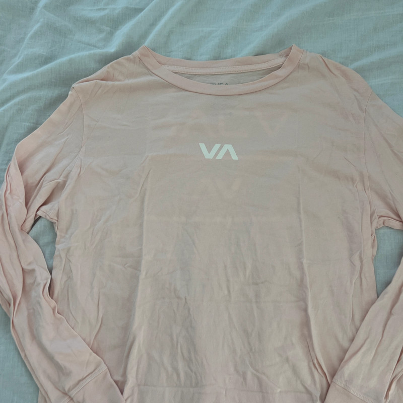 RVCA oversized long sleeve pink top 2