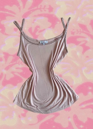 Top stretch moulant camisole rose à strass coquette, brand: COQUETTE, condition: Very good, size: XL / 42 / 14, €14.00, €15.40 includes Buyer Protection Pro