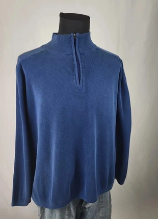 Pull Eddie Bauer bleu col montant zippé homme vintage casual bandes manches L/XL, marque: Eddie Bauer, état: Très bon état, taille: XL, 19,00 €, 20,65 € Protection acheteurs (Pro) incluse