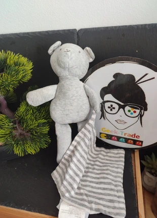 Doudou Peluche Ours Gris Cadet Rousselle Rayure Ourson mouchoir Blanc DD003380, brand: Cadet Rousselle, condition: Very good, size: One size, €14.00, €15.40 includes Buyer Protection Pro